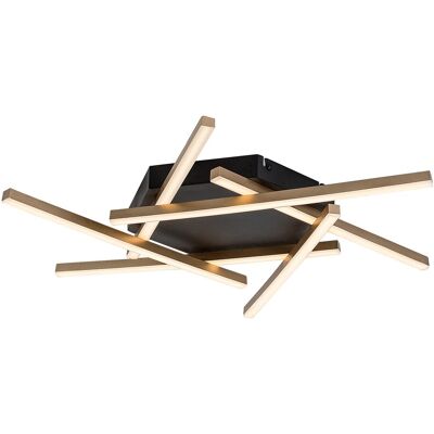 RABALUX Plafoniera Led Severine Nero Oro 40w 60cm Esagonale RABALUX Plafoniera Led Severine Nero Oro 40w 60cm Esagonale