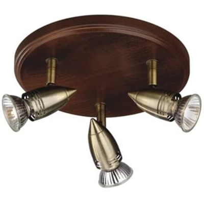 Massive Punica Plafoniera Alogena Legno Bronzo Massive Punica Plafoniera Alogena Legno Bronzo