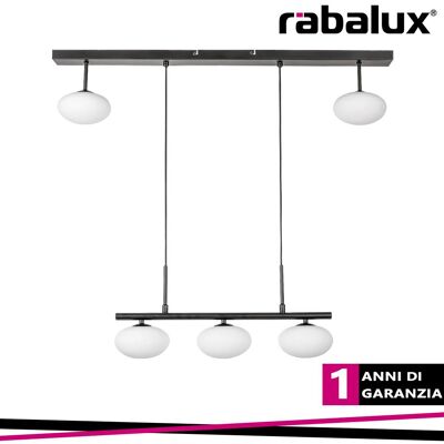 RABALUX Lampada A Sospensione Calista Black Bianco G9 5x Max 28w L: 120 Cm B: 89 Cm Dimmerabile RABALUX Lampada A Sospensione Calista Black Bianco G9 5x Max 28w L: 120 Cm B: 89 Cm Dimmerabile