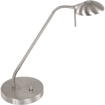 Lampada da scrivania Sienna Biron - Acciaio spazzolato e vetro Lampada da scrivania Sienna Biron - Acciaio spazzolato e vetro