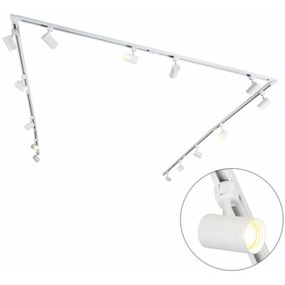 QAZQA Lampada Da Soffitto Iconic Jeana - Moderno - Acciaio - Bianco - Oblungo Max. 14 X Watt - QAZQA Lampada Da Soffitto Iconic Jeana - Moderno - Acciaio - Bianco - Oblungo Max. 14 X Watt -