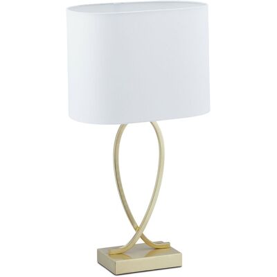 RELAXDAYS Lampada Da Tavolo, Abat Jour Con Paralume Di Stoffa, Hxlxp: 51 X 28 X 18 Cm, E27, Salotto E Camera Letto, Oro - RELAXDAYS Lampada Da Tavolo, Abat Jour Con Paralume Di Stoffa, Hxlxp: 51 X 28 X 18 Cm, E27, Salotto E Camera Letto, Oro -