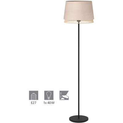 EGLO Piantana Vintage Tabley Acciaio Nero 1 Luce E27 EGLO Piantana Vintage Tabley Acciaio Nero 1 Luce E27