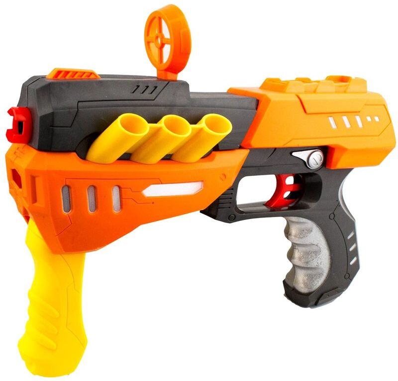 MEDIAWAVE STORE Fucile giocattolo air sport gun 281567 con dardi morbidi e bersaglio inclusi Colore: Arancio