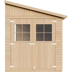 TIMBELA Casa Da Giardino In Legno Naturale (senza Parete Laterale) 318x216 Cm/6 M²- Magazzino Esterno Con Finestre - Capanno Da Giardino - Bici, Deposito Attrezzi E Rimessa M339 TIMBELA Casa Da Giardino In Legno Naturale (senza Parete Laterale) 318x216 Cm/6 M²- Magazzino Esterno Con Finestre - Capanno Da Giardino - Bici, Deposito Attrezzi E Rimessa M339