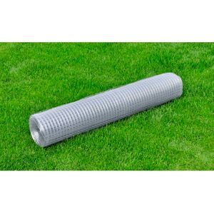 VIDAXL Recinzione In Rete Per Pollaio Acciaio Zincato 25x1 M Argento - VIDAXL Recinzione In Rete Per Pollaio Acciaio Zincato 25x1 M Argento -