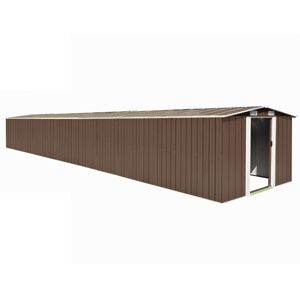 VIDAXL Capanno Da Giardino Marrone 257x990x181 Cm In Acciaio Zincato - VIDAXL Capanno Da Giardino Marrone 257x990x181 Cm In Acciaio Zincato -