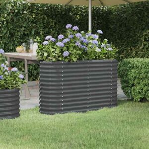 VIDAXL Letto Da Giardino In Acciaio Zincato 114x40x68 Cm Antracite - VIDAXL Letto Da Giardino In Acciaio Zincato 114x40x68 Cm Antracite -