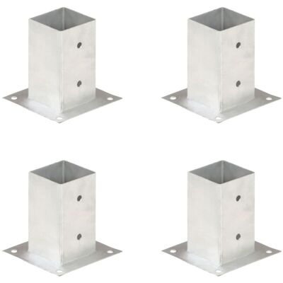 vidaXL Ancoraggi per Pali 4 pz Metallo Zincato 81 mm - Ancoraggi per Pali vidaXL Ancoraggi per Pali 4 pz Metallo Zincato 81 mm - Ancoraggi per Pali