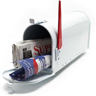 WILTEC - Cassetta Postale Americana In Acciaio Zincato Bianco Con Materiale Di Montaggio WILTEC - Cassetta Postale Americana In Acciaio Zincato Bianco Con Materiale Di Montaggio