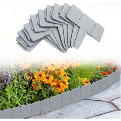 OEM Bordura Da Giardino Effetto Pietra Grigia - Confezione Da 30 Pezzi OEM Bordura Da Giardino Effetto Pietra Grigia - Confezione Da 30 Pezzi