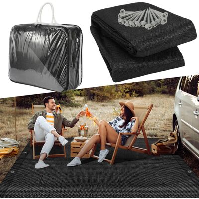 HENGDA Swanew Tappeto Da Esterno Tappeto Da Tenda Tappeto Da Viaggio Da Campeggio Tappeto Da Gazebo Per Caravanna 250x350cm Nero HENGDA Swanew Tappeto Da Esterno Tappeto Da Tenda Tappeto Da Viaggio Da Campeggio Tappeto Da Gazebo Per Caravanna 250x350cm Nero