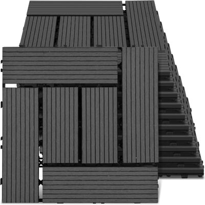 TOLLETOUR 99 Piastrelle Per Terrazza Da 9 M², Piastrelle A Clip 30x30 Cm, Pavimentazione Esterna Per Terrazza E Giardino, Antracite TOLLETOUR 99 Piastrelle Per Terrazza Da 9 M², Piastrelle A Clip 30x30 Cm, Pavimentazione Esterna Per Terrazza E Giardino, Antracite