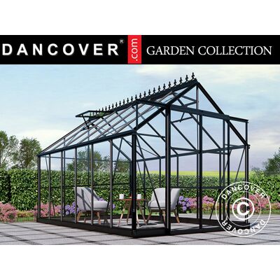 DANCOVER Serra In Vetro 2,44x3,68x2,34m Con Base E Cresta, 8,97m², Nero - DANCOVER Serra In Vetro 2,44x3,68x2,34m Con Base E Cresta, 8,97m², Nero -