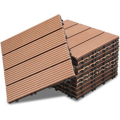 JIUBIAZ Piastrelle Per Patio, Piastrelle In Legno Ad Incastro, Piastrelle Per Pavimenti Da 30 X 30 Cm Per Giardino E Patio, 66 Pezzi JIUBIAZ Piastrelle Per Patio, Piastrelle In Legno Ad Incastro, Piastrelle Per Pavimenti Da 30 X 30 Cm Per Giardino E Patio, 66 Pezzi