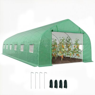 Zone Serra Tunnel Da Giardino Grande Con Telo Pe Struttura In Acciaio Porta Avvolgibile E 12 Finestre 8 X 3 X 2 M Verde Zone Serra Tunnel Da Giardino Grande Con Telo Pe Struttura In Acciaio Porta Avvolgibile E 12 Finestre 8 X 3 X 2 M Verde