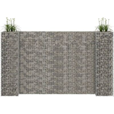 vidaXL Vaso di gabbione a forma di H in filo d'acciaio 260x40x150 cm vidaXL Vaso di gabbione a forma di H in filo d'acciaio 260x40x150 cm