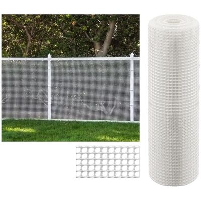 SUINGA Rete Quadrata in Plastica 0,5x0,5cm, Bianco 1x5m - Recinzione da Giardino SUINGA Rete Quadrata in Plastica 0,5x0,5cm, Bianco 1x5m - Recinzione da Giardino