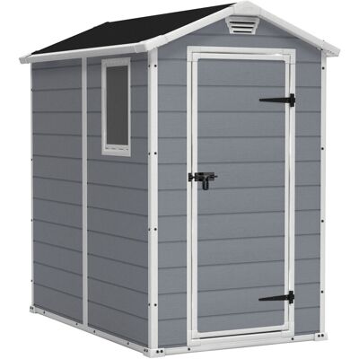 Keter Manor 4x6 - Casetta Da Giardino 130x198x192 Cm 1 Anta Per Deposito Attrezzi Fini-tura Effetto Legno Graffiato In Resina Grigio Keter Manor 4x6 - Casetta Da Giardino 130x198x192 Cm 1 Anta Per Deposito Attrezzi Fini-tura Effetto Legno Graffiato In Resina Grigio