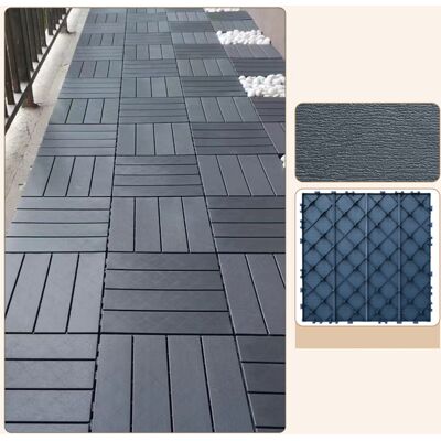 FULEADTURE Pavimentazione Per Esterni, Piastrelle Per Terrazza Esterna 30 X 30 Cm, Pavimento In Legno Per Patio, Balcone, Giardino, Balcone 11 Pezzi, Effetto Legno Grigio Scuro FULEADTURE Pavimentazione Per Esterni, Piastrelle Per Terrazza Esterna 30 X 30 Cm, Pavimento In Legno Per Patio, Balcone, Giardino, Balcone 11 Pezzi, Effetto Legno Grigio Scuro