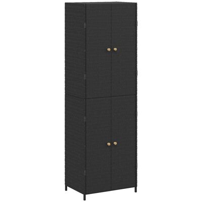 HELLOSHOP26 Mobile Contenitore Da Giardino 59 X 40 X 180 Cm Design Resistente All'acqua Ampio Spazio Di Archiviazione Resina Intrecciata Nera 020046636 HELLOSHOP26 Mobile Contenitore Da Giardino 59 X 40 X 180 Cm Design Resistente All'acqua Ampio Spazio Di Archiviazione Resina Intrecciata Nera 020046636