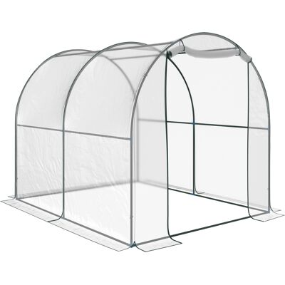 OEM Serra Tunnel Da Giardino, Serra Da Balcone Per Piante E Orto Con Copertura In Pvc, Porta Avvolgibile E Telaio In Acciaio, 2x2.5x2m OEM Serra Tunnel Da Giardino, Serra Da Balcone Per Piante E Orto Con Copertura In Pvc, Porta Avvolgibile E Telaio In Acciaio, 2x2.5x2m