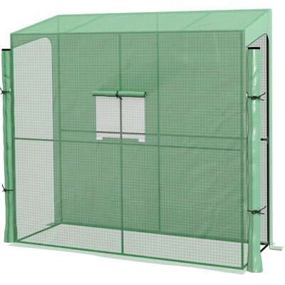 OEM Serra Da Giardino A Muro Con 2 Porte Avvolgibili E Copertura In Pe Anti Uv, 200x80x200cm, Verde OEM Serra Da Giardino A Muro Con 2 Porte Avvolgibili E Copertura In Pe Anti Uv, 200x80x200cm, Verde