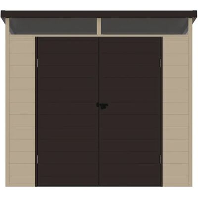 Unique Casetta Da Giardino In Resina Beige E Marrone 4,57 M² Con Pavimento - Minaro Unique Casetta Da Giardino In Resina Beige E Marrone 4,57 M² Con Pavimento - Minaro