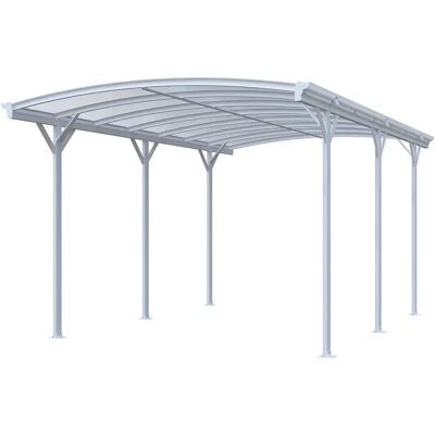 Unique Tettoia Pergola Semplice Autoportante In Alluminio Per 1 Auto 15,15 M² Bianco - Baresa Unique Tettoia Pergola Semplice Autoportante In Alluminio Per 1 Auto 15,15 M² Bianco - Baresa