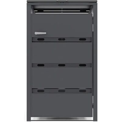 Unique Cestino Per Rifiuti In Acciaio Zincato Grigio Antracite - 0,6 Mm - 1 Bidone Da 240l - L68 X P80 X H116 Cm - Lokafa Unique Cestino Per Rifiuti In Acciaio Zincato Grigio Antracite - 0,6 Mm - 1 Bidone Da 240l - L68 X P80 X H116 Cm - Lokafa