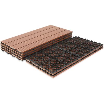 JIUBIAZ Piastrelle Per Patio Da 24 Pezzi, Pavimentazione Per Esterni, Pavimentazione In Composito, Balcone, Giardino, 30x60 Cm, Marrone JIUBIAZ Piastrelle Per Patio Da 24 Pezzi, Pavimentazione Per Esterni, Pavimentazione In Composito, Balcone, Giardino, 30x60 Cm, Marrone