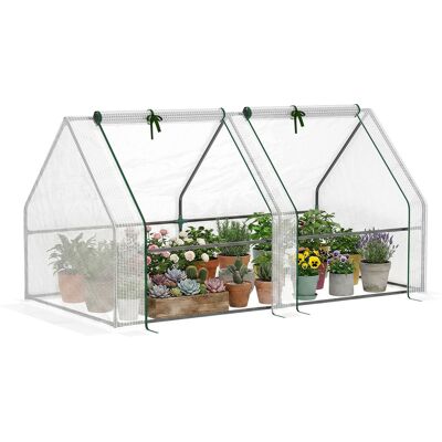 OEM Serra Da Giardino Con Copertura In Pe Rinforzato E Telaio In Acciaio, 180x90x90cm, Bianco OEM Serra Da Giardino Con Copertura In Pe Rinforzato E Telaio In Acciaio, 180x90x90cm, Bianco