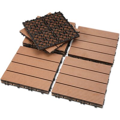 TOLLETOUR Piastrelle Per Patio, Piastrelle In Legno Ad Incastro, Piastrelle Per Pavimenti Da 30 X 30 Cm Per Giardino E Patio, 11 Pezzi TOLLETOUR Piastrelle Per Patio, Piastrelle In Legno Ad Incastro, Piastrelle Per Pavimenti Da 30 X 30 Cm Per Giardino E Patio, 11 Pezzi
