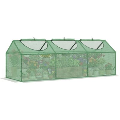 OEM Mini Serra Da Giardino Con 3 Finestre Avvolgibili E Copertura Pe Anti-uv, 180x60x60cm, Verde OEM Mini Serra Da Giardino Con 3 Finestre Avvolgibili E Copertura Pe Anti-uv, 180x60x60cm, Verde