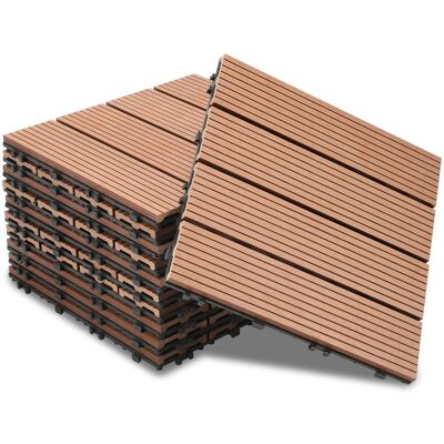 WOLKETON Piastrelle Per Patio, Piastrelle In Legno Ad Incastro, Piastrelle Per Pavimenti Da 30 X 30 Cm Per Giardino E Patio, 99 Pezzi WOLKETON Piastrelle Per Patio, Piastrelle In Legno Ad Incastro, Piastrelle Per Pavimenti Da 30 X 30 Cm Per Giardino E Patio, 99 Pezzi