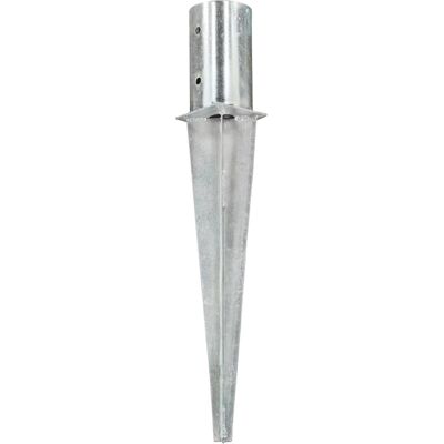 vidaXL Picchetti di terra in acciaio zincato argento 8x61 cm, 2 pz vidaXL Picchetti di terra in acciaio zincato argento 8x61 cm, 2 pz