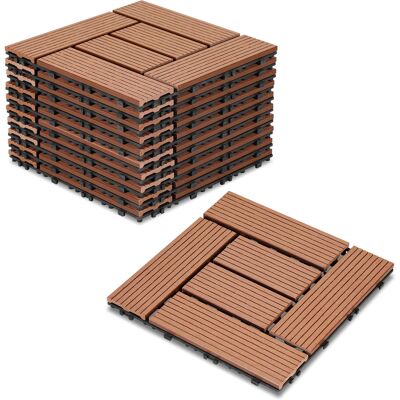 TOLLETOUR 11 Piastrelle Per Terrazza Da 1 M², Piastrelle A Clip 30x30 Cm, Pavimentazione Esterna Per Patio E Giardino, Marrone TOLLETOUR 11 Piastrelle Per Terrazza Da 1 M², Piastrelle A Clip 30x30 Cm, Pavimentazione Esterna Per Patio E Giardino, Marrone