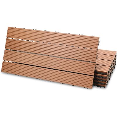 RANDACO Piastrelle Per Patio Da 24 Pezzi, Pavimentazione Per Esterni, Pavimentazione In Composito, Balcone, Giardino, 30x60 Cm, Marrone RANDACO Piastrelle Per Patio Da 24 Pezzi, Pavimentazione Per Esterni, Pavimentazione In Composito, Balcone, Giardino, 30x60 Cm, Marrone