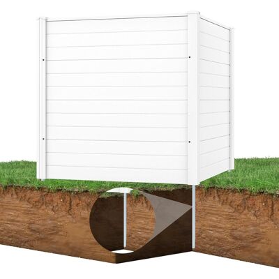 COSTWAY Schermo Per Privacy Da Esterno,123 X 123 Cm Recinzione Con Picchetti In Metallo,bianco,2 COSTWAY Schermo Per Privacy Da Esterno,123 X 123 Cm Recinzione Con Picchetti In Metallo,bianco,2