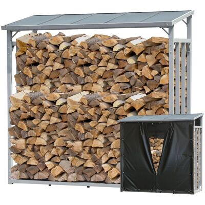 QUICK-STAR - Aluminium Kaminholzregal Xxl 185 X 70 X 185 Cm Mit Wetterschutz Garten Kaminholzunterstand 2,3 M³ Kaminholzlager Stapelhilfe Aussen QUICK-STAR - Aluminium Kaminholzregal Xxl 185 X 70 X 185 Cm Mit Wetterschutz Garten Kaminholzunterstand 2,3 M³ Kaminholzlager Stapelhilfe Aussen