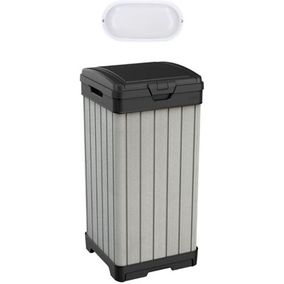 Keter Rocford Pattumiera Da Esterno 125 L + Illuminazione Esterna Led Inclusa (236996-wo744) Keter Rocford Pattumiera Da Esterno 125 L + Illuminazione Esterna Led Inclusa (236996-wo744)