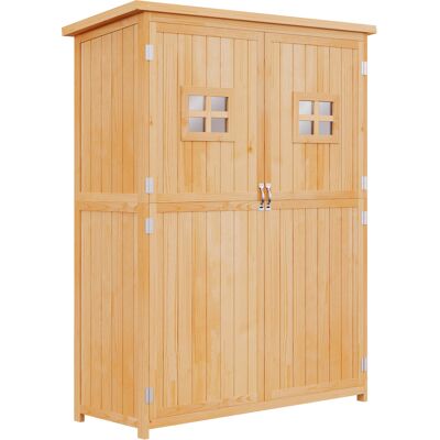 Zone Casetta Da Giardino In Legno Armadio Da Giardino Dim. 127.5l X 50l X 164h Cm 2 Ripiani 2 Porte 2 Finestre Tetto In Bitume Impermeabile Legno Massello Di Abete Pre-oliato Legno Naturale Zone Casetta Da Giardino In Legno Armadio Da Giardino Dim. 127.5l X 50l X 164h Cm 2 Ripiani 2 Porte 2 Finestre Tetto In Bitume Impermeabile Legno Massello Di Abete Pre-oliato Legno Naturale