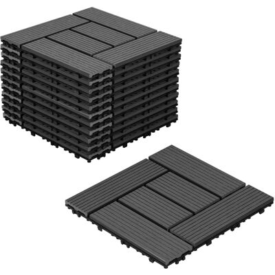 JIUBIAZ 66 Piastrelle Per Terrazza Da 6 M², Piastrelle A Clip 30x30 Cm, Pavimentazione Esterna Per Patio E Giardino, Antracite JIUBIAZ 66 Piastrelle Per Terrazza Da 6 M², Piastrelle A Clip 30x30 Cm, Pavimentazione Esterna Per Patio E Giardino, Antracite