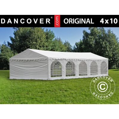 DANCOVER Tendone Gazebo Per Feste Original 4x10m Pvc, Bianco DANCOVER Tendone Gazebo Per Feste Original 4x10m Pvc, Bianco