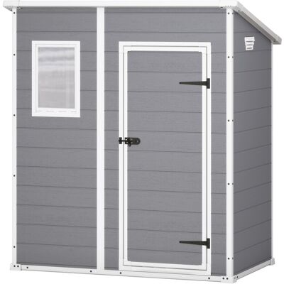 Keter Manor Pent 6x4- Casetta Da Giardino 183,50x200,50x111 Cm 1 Anta Per Deposito Attrezzi Finitura Effetto Legno Graffiato In Resina Grigio Keter Manor Pent 6x4- Casetta Da Giardino 183,50x200,50x111 Cm 1 Anta Per Deposito Attrezzi Finitura Effetto Legno Graffiato In Resina Grigio