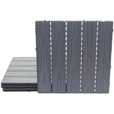 HHG Piastrelle Pavimentazione Da Esterno 173 Wpc 1mq 4 Pezzi 50x50cm Grigio HHG Piastrelle Pavimentazione Da Esterno 173 Wpc 1mq 4 Pezzi 50x50cm Grigio