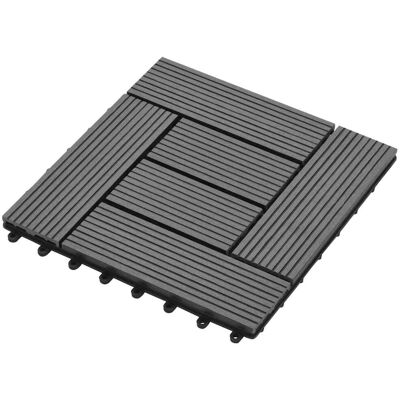 VIDAXL Piastrella Per Decking 11 Pz Grigio 30 X 30 Cm Wpc VIDAXL Piastrella Per Decking 11 Pz Grigio 30 X 30 Cm Wpc