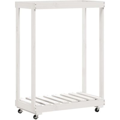 HELLOSHOP26 Portalegna Con Ruote 76,5 X 40 X 108 Cm Legno Massello Di Pino Bianco 020043804 HELLOSHOP26 Portalegna Con Ruote 76,5 X 40 X 108 Cm Legno Massello Di Pino Bianco 020043804