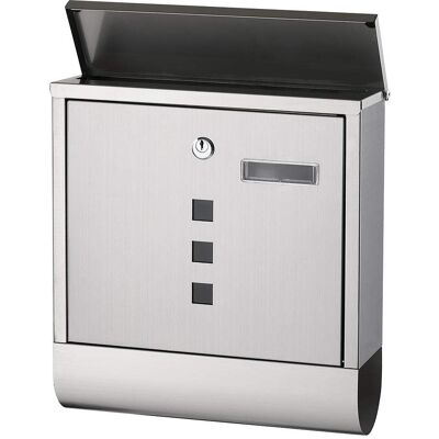 BAKAJI Cassetta Postale In Acciaio Inox Da Parete Buca Lettere Per Posta Da Esterno Con Chiusura Chiave E Porta Giornale (acciaio) BAKAJI Cassetta Postale In Acciaio Inox Da Parete Buca Lettere Per Posta Da Esterno Con Chiusura Chiave E Porta Giornale (acciaio)