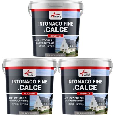 ARCANE INDUSTRIES Intonaco A Base Di Calce Per Decorazione Interna Ed Esterna - Tradiplus - 3 X 15 Kg Bastia - Grigio Medio - ARCANE INDUSTRIES Intonaco A Base Di Calce Per Decorazione Interna Ed Esterna - Tradiplus - 3 X 15 Kg Bastia - Grigio Medio -